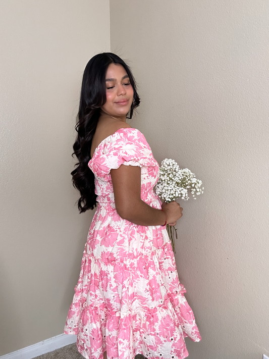 Creamy Rose Floral Dress