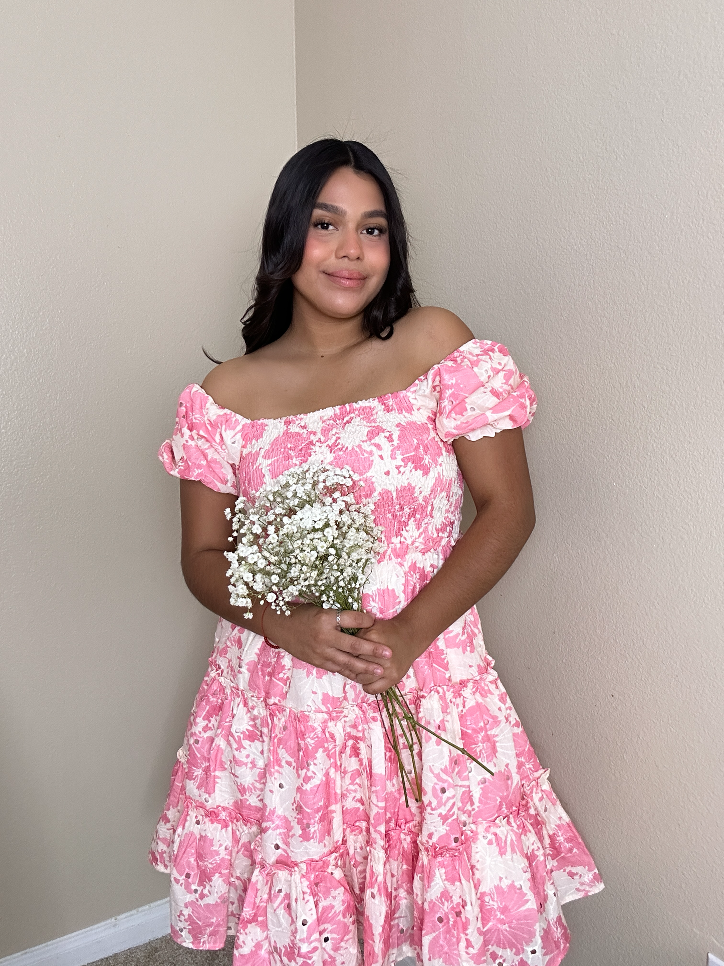 Creamy Rose Floral Dress