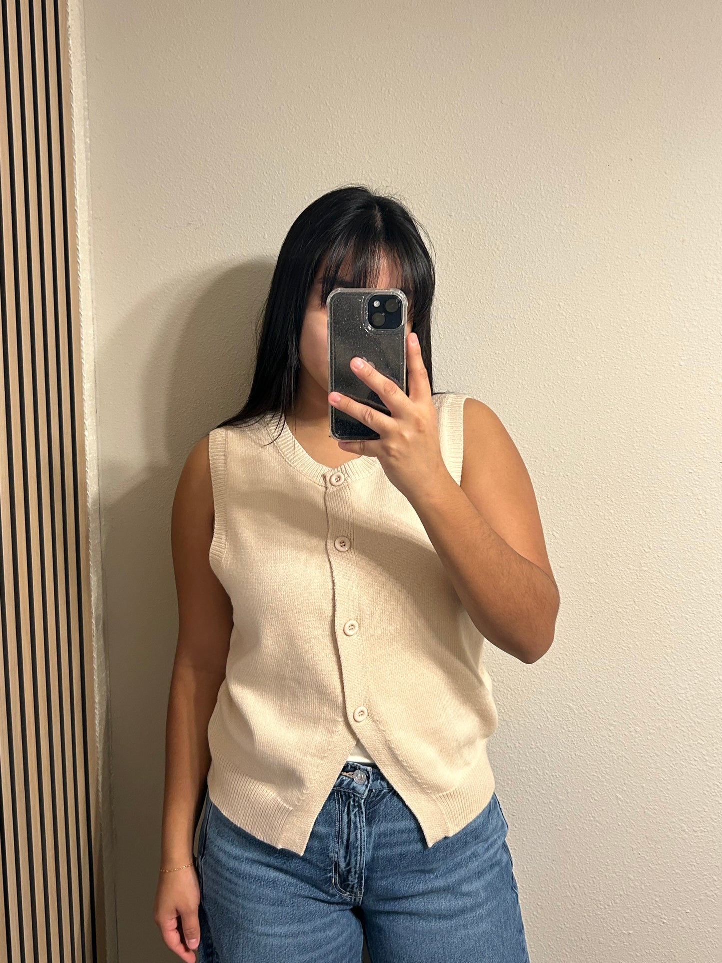 Emily Beige Vest Top