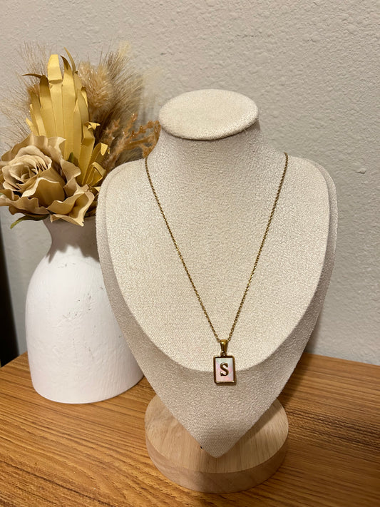 Square Initial Necklace