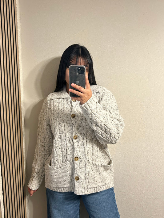 Heather Gray Oversized Knit Jacket