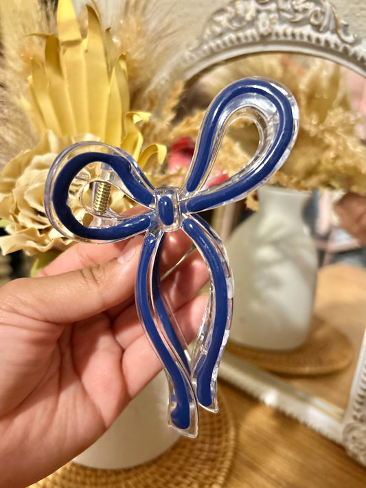 Blue Bow Hair Clip