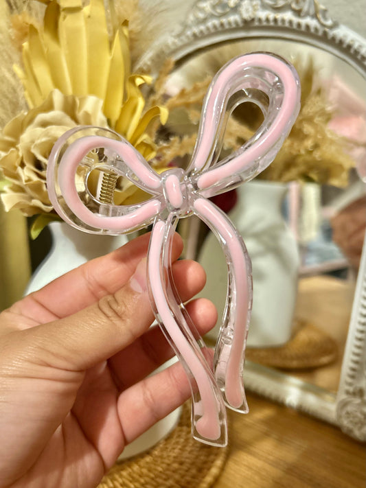 Pink Bow Hair Clip