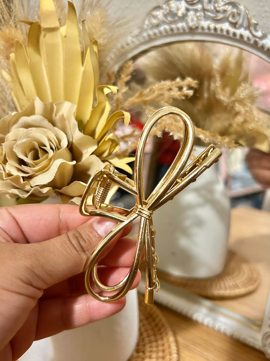 Gold Bow Hair Clip