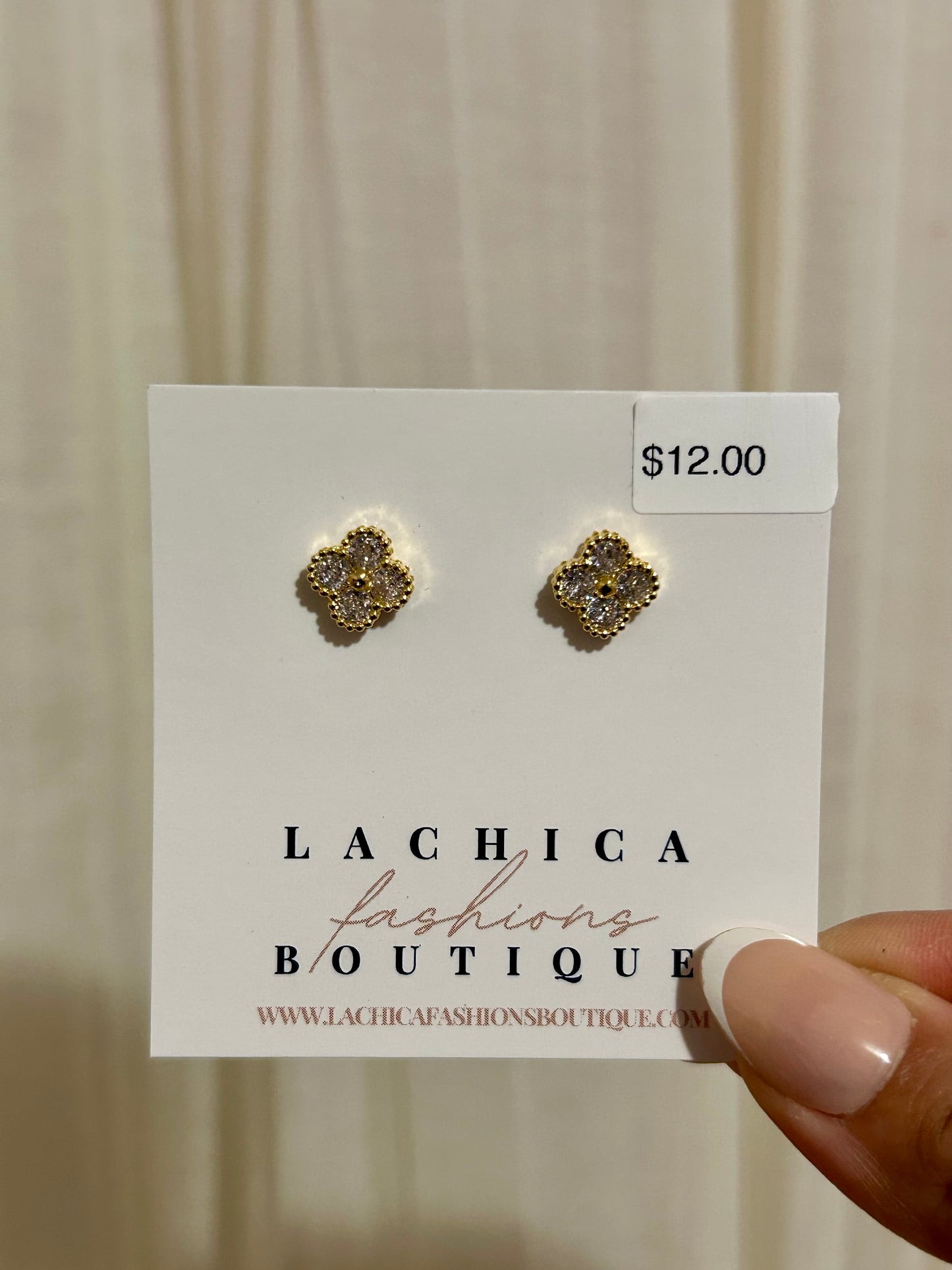 Clover Stone Stud Earrings