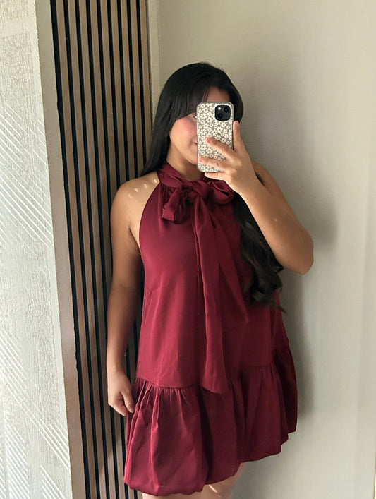 Elaine Burgundy Dress