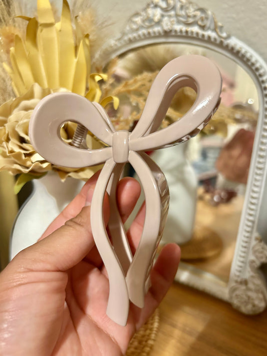 Muave Nude Bow Hair Clip