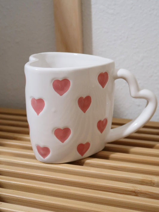 White Heart Shaped Mug