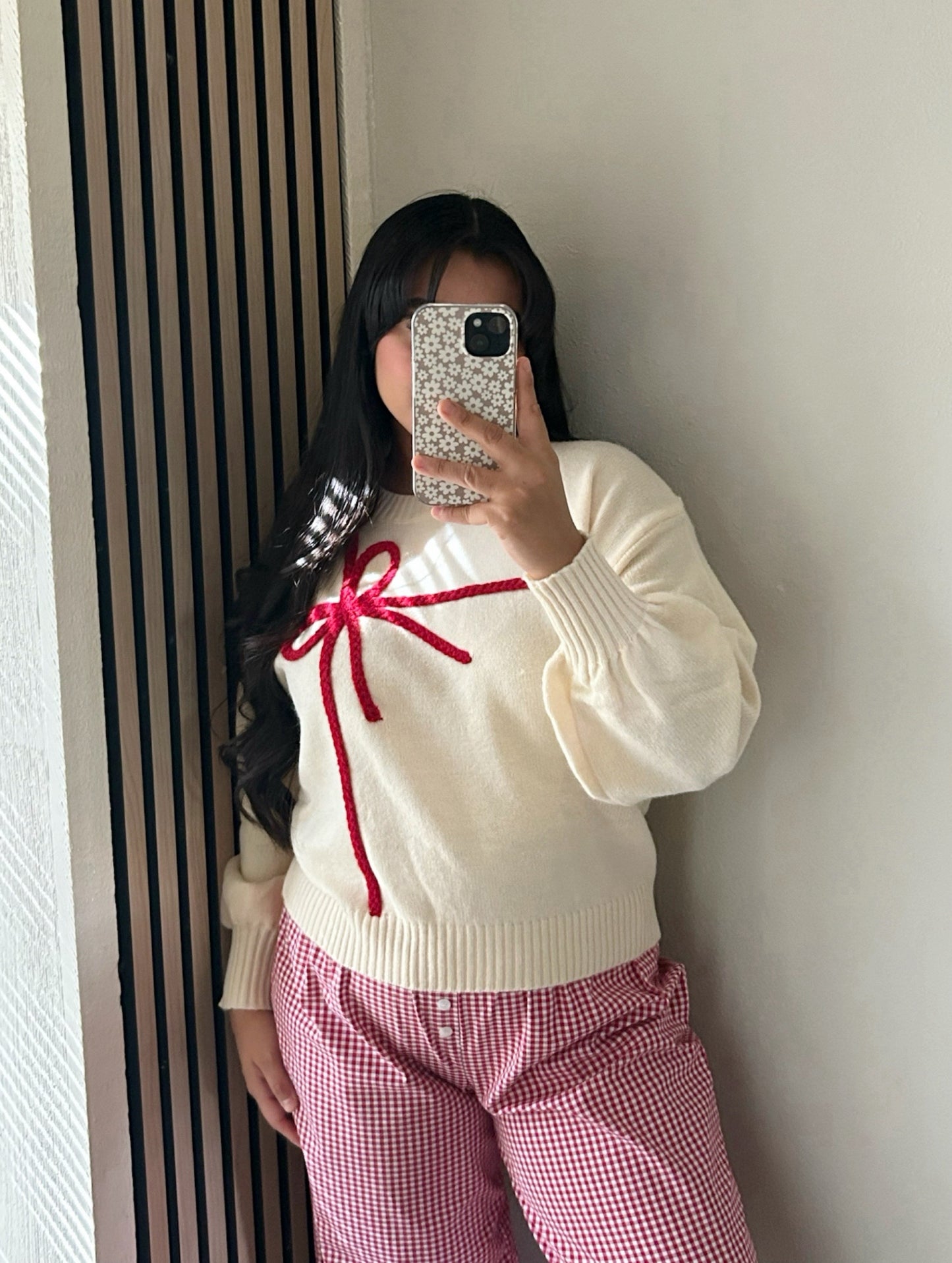 Mary Cream Bow Sweater