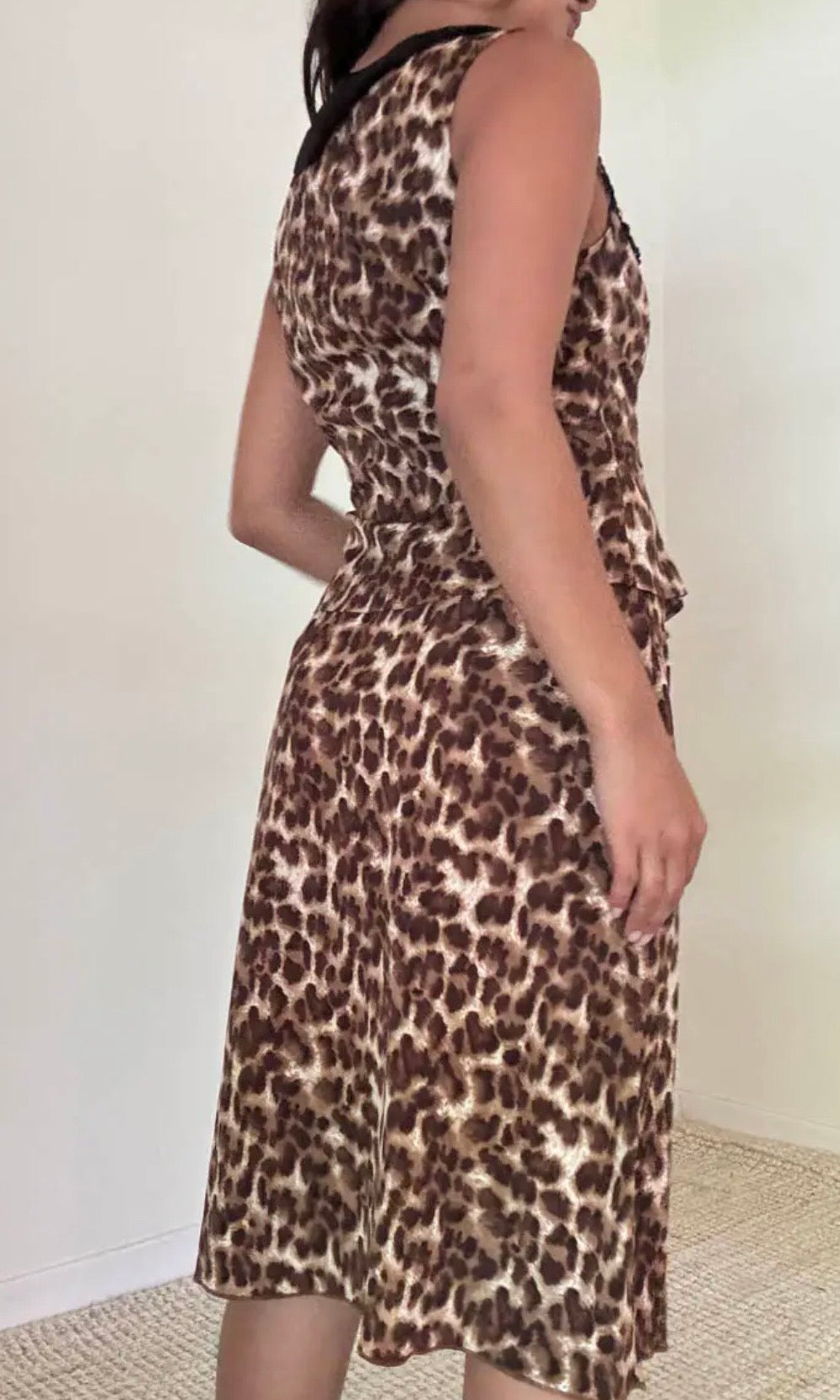 Leopard Print Midi Skirt