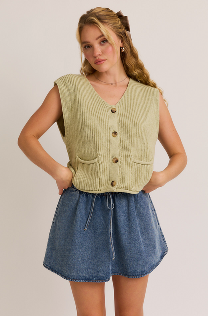 Cody Sage Knit Vest