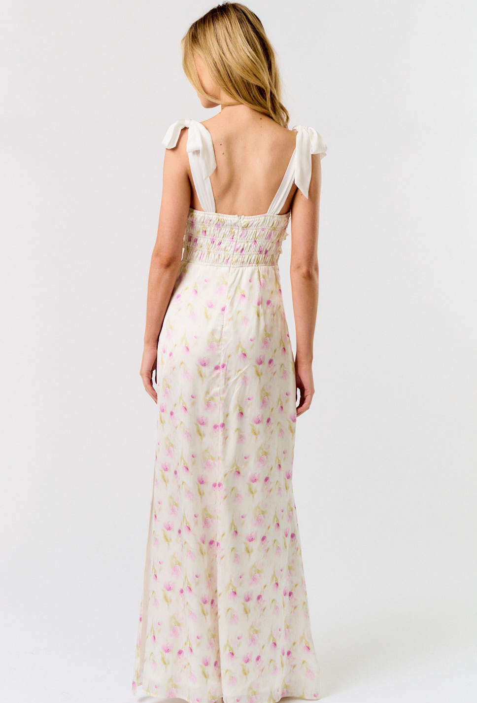 Clarissa Satin Floral Maxi Dress