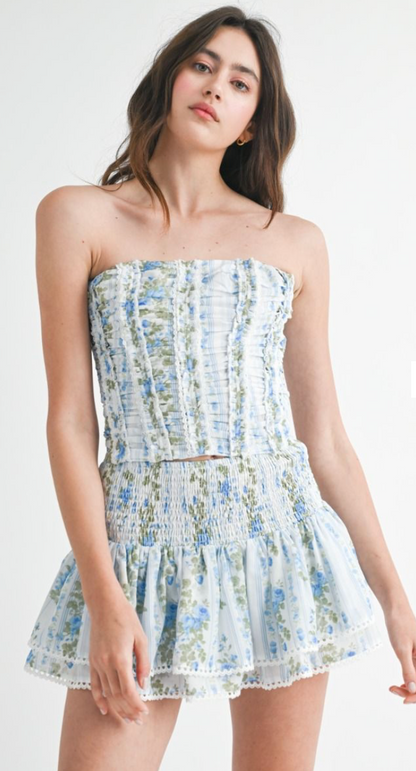 Melanie Blue Floral Croset